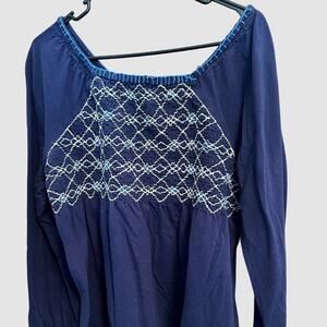 Roman's Baby Doll Top-Navy Blue 18/20